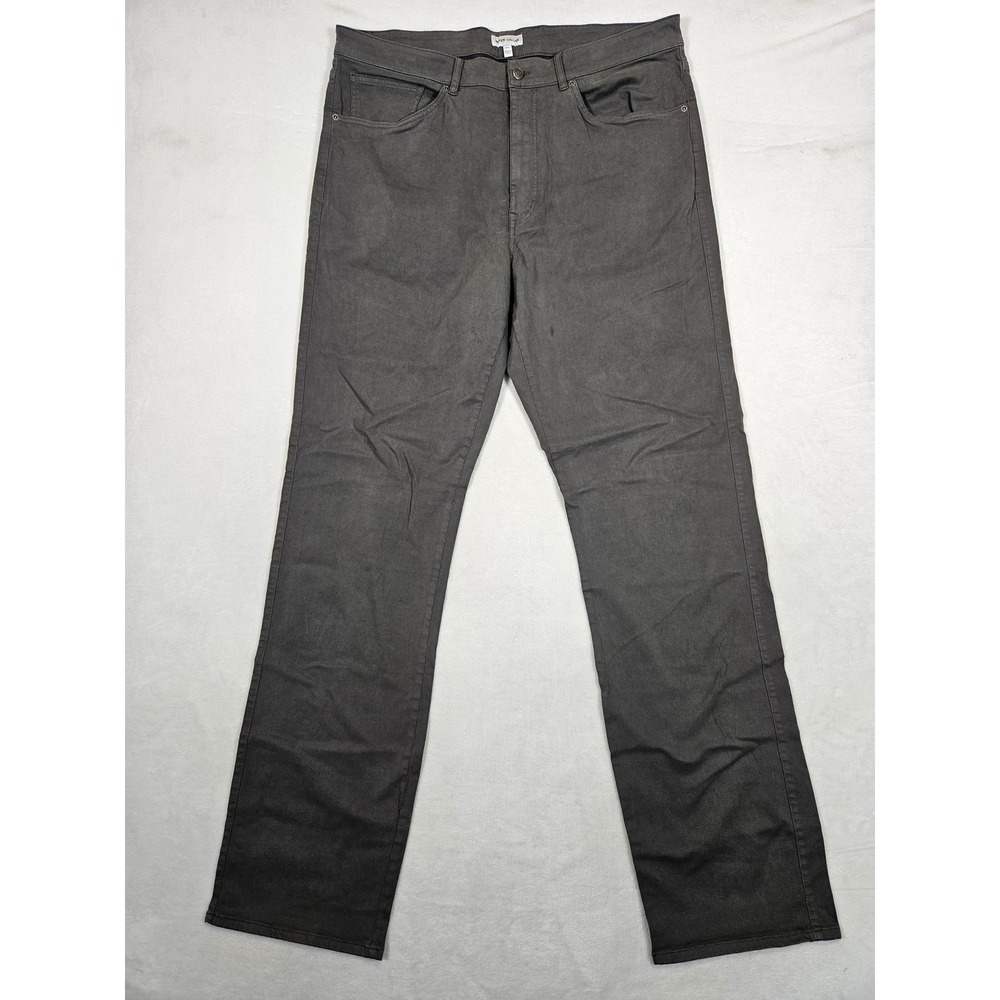 Peter Millar Signature Sateen Classic Fit Gray Pants Men's 40L Stretch 5-Pocket - Picture 1 of 10